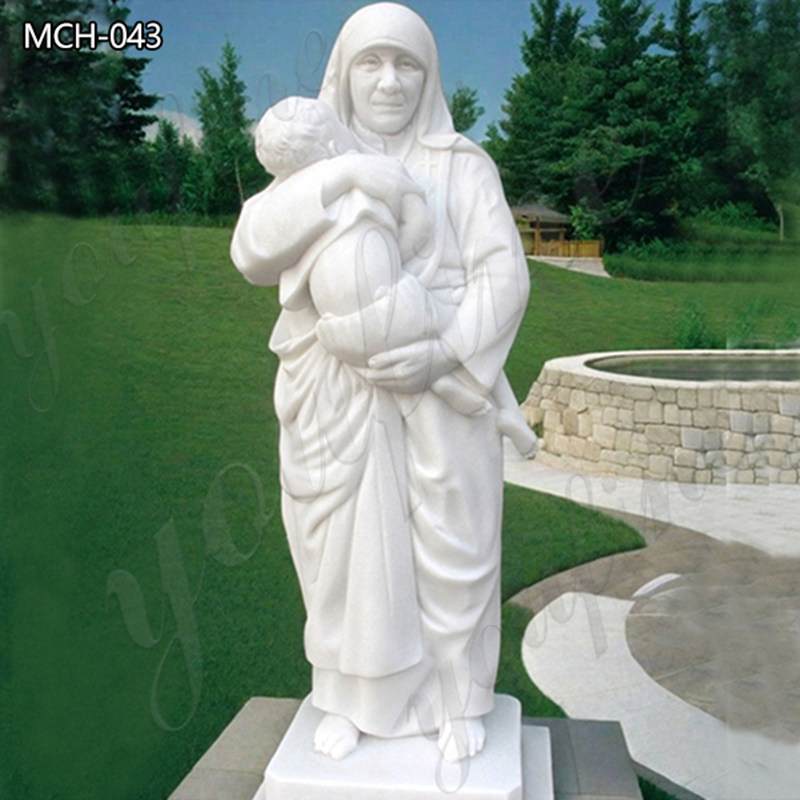 White Marble Mother Teresa Statue Church Decor for Sale