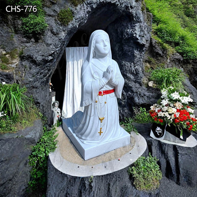 White Marble Catholic Saint Bernadette Statue Church Decor for Sale