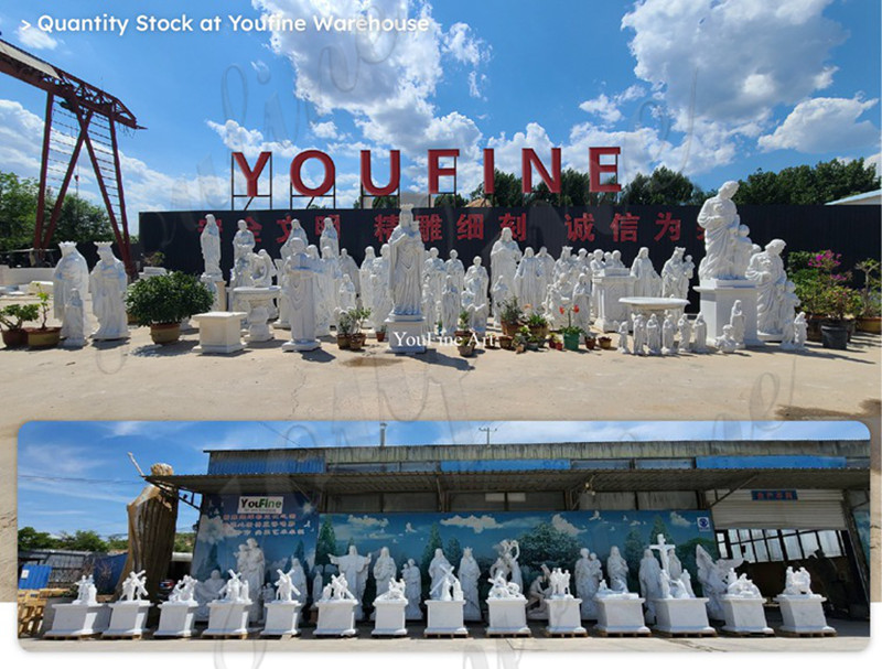 white marble religious statues