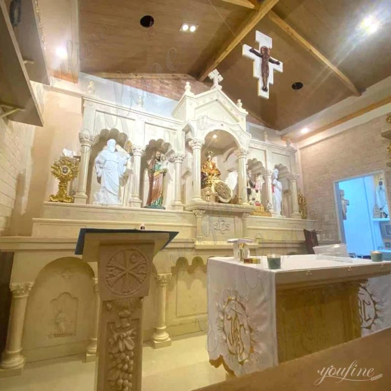 Asian Cathedral Marble Main Altar and Sculptures