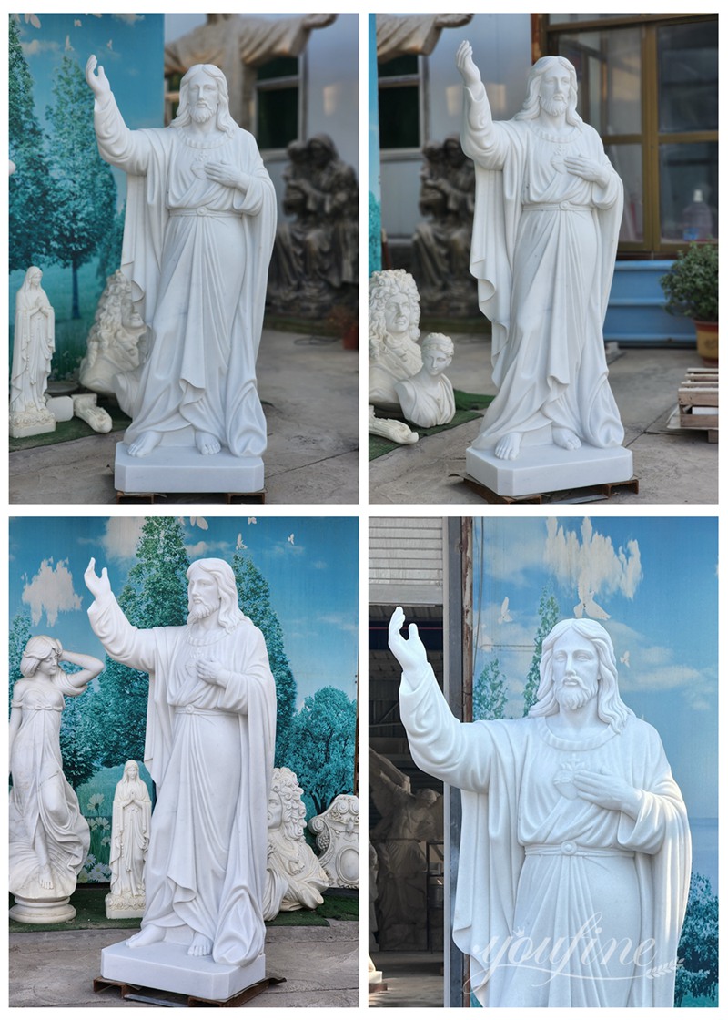 Marble Sacred Heart of Jesus Statue Details