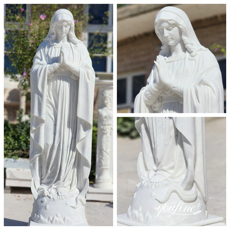 Marble Blessed Mother Statue for Garden