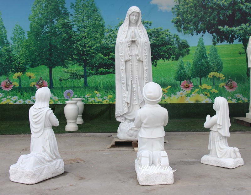 Marble Fatima with Children Statue