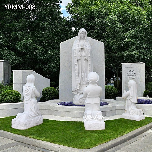 Marble Our Lady of Fatima with Children Statue