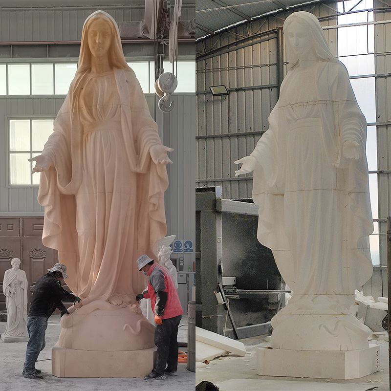 Model of a 19-foot marble Mary sculpture