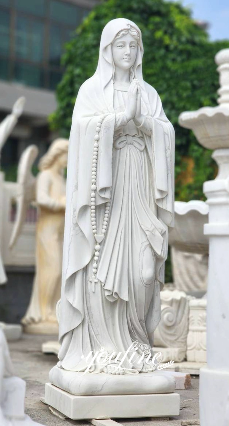 Our Lady of Lourdes white marble Statue