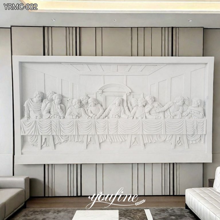 White Marble Last Supper Relief