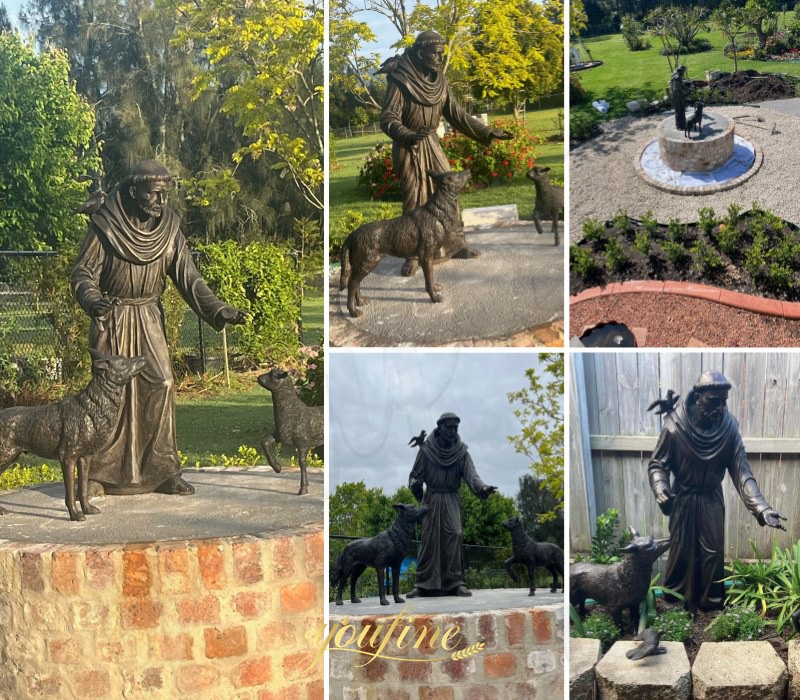 feedback of St. Francis of assisi statue with animals