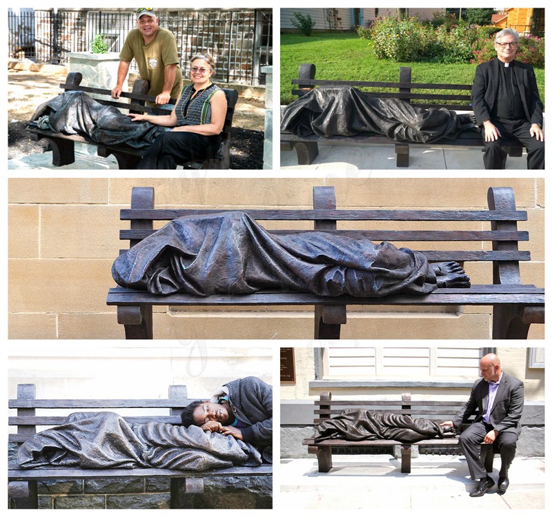 homeless Jesus statue