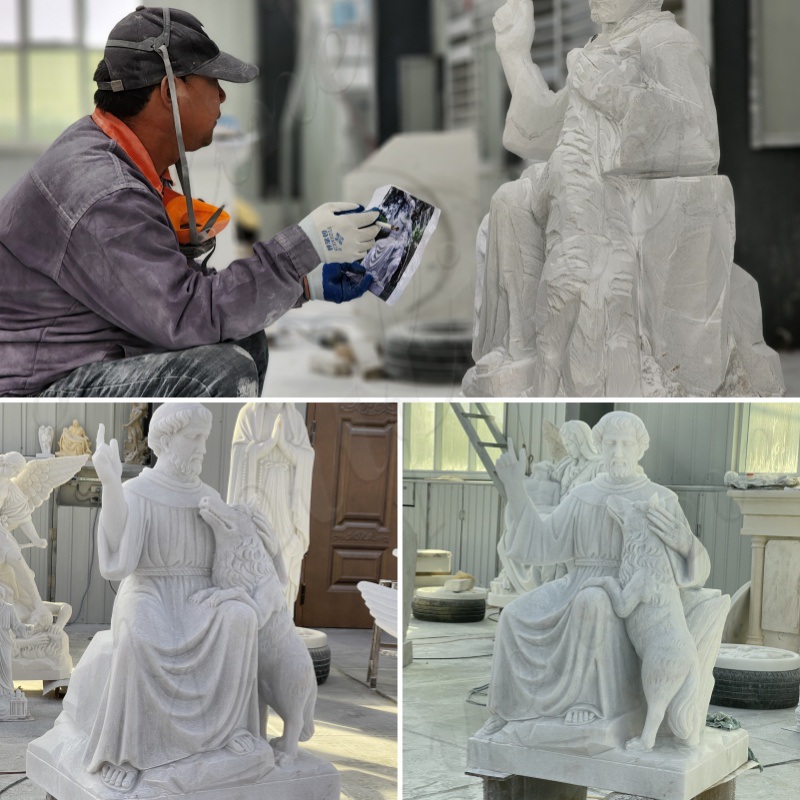 st. Francis statue carving process