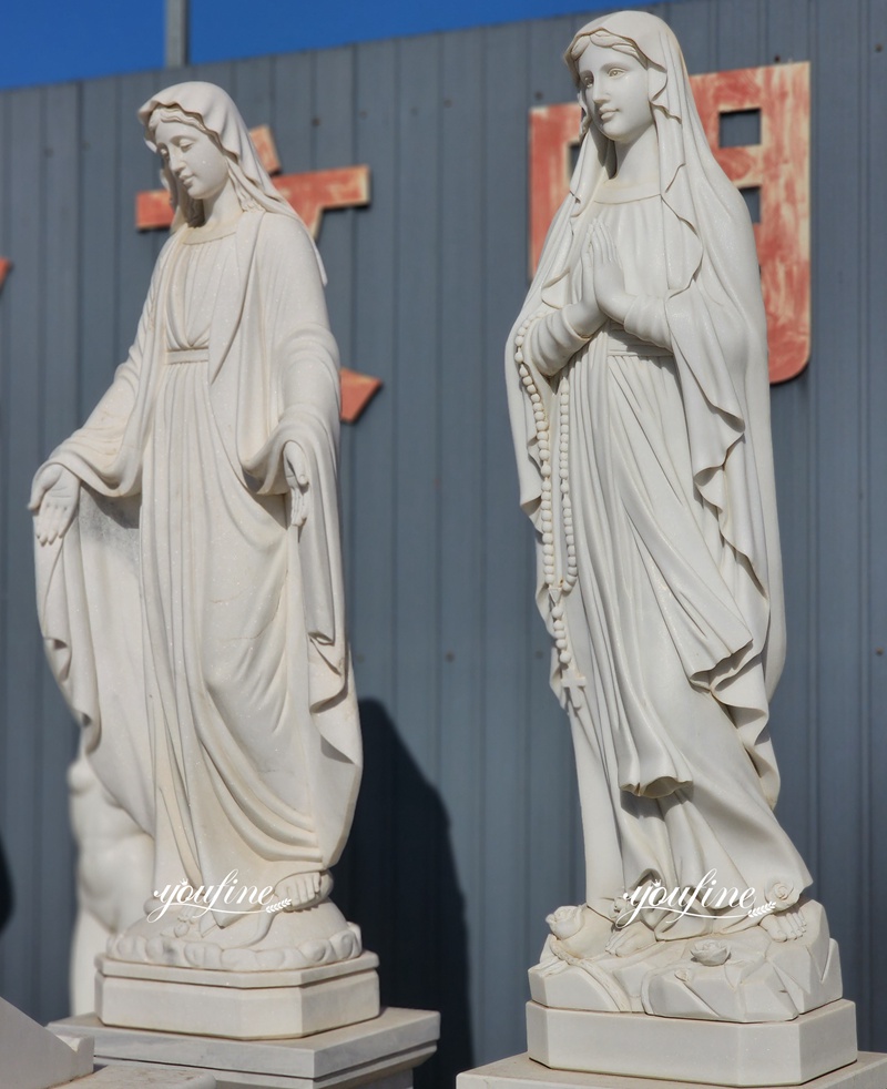 white Blessed Mother Mary Statue for Garden