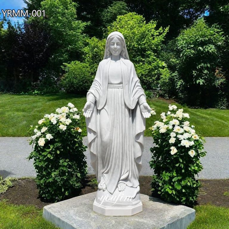 white marble Virgin Mary statue