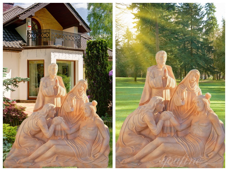 Marble Statue Jesus Is Taken Down From the Cross Details