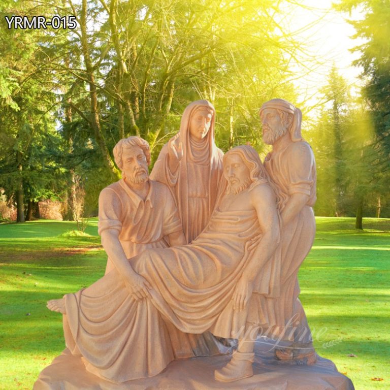 Outdoor Marble Statue Jesus Is Laid in the Tomb