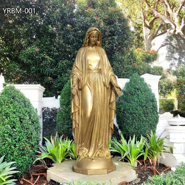 life-size bronze Virgin Mary sculpture