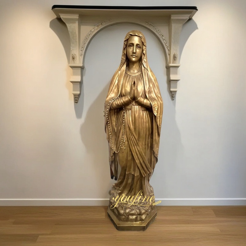 our lady of lourdes bronze art statue