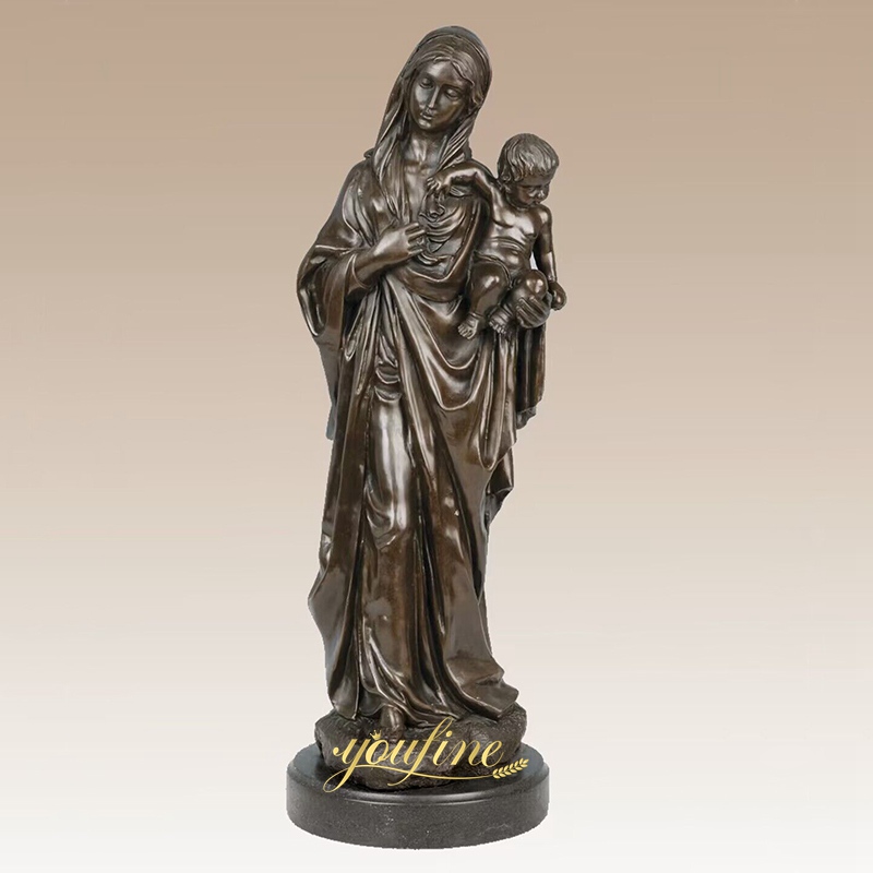 Bronze Life Size Mary Statue with Jesus