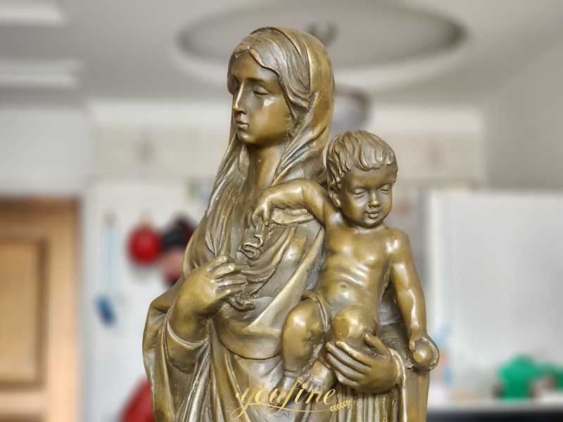 Bronze Life Size Virgin Mary Statue with Jesus