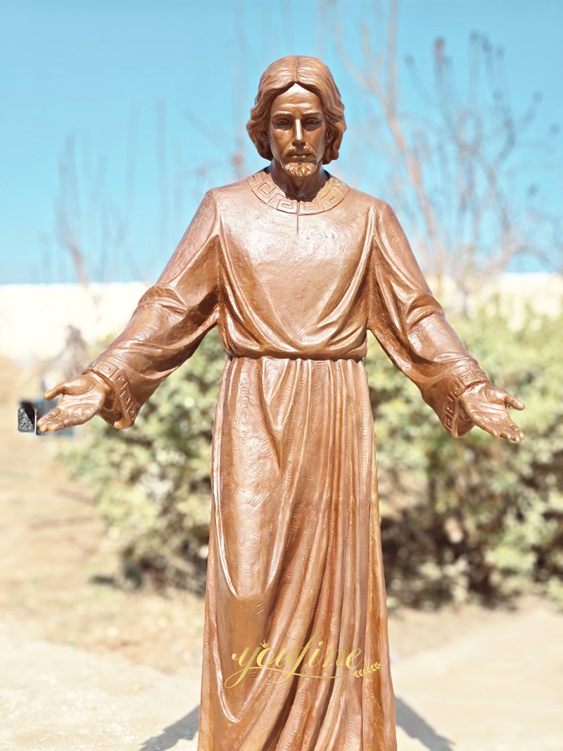 Church Jesus bronze Statue with Open Arms in factory