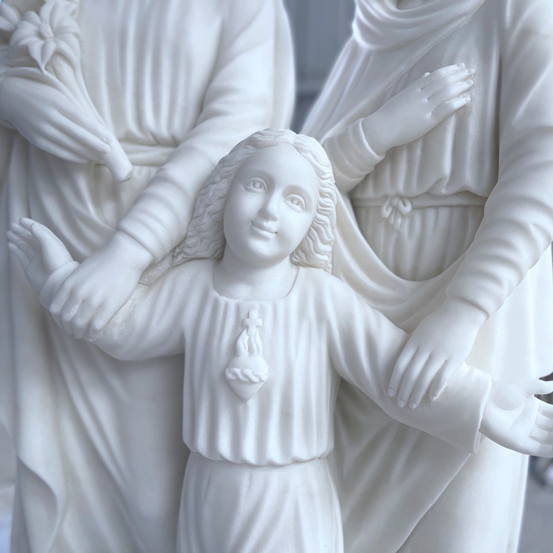 Marble white large outdoor holy family statue 