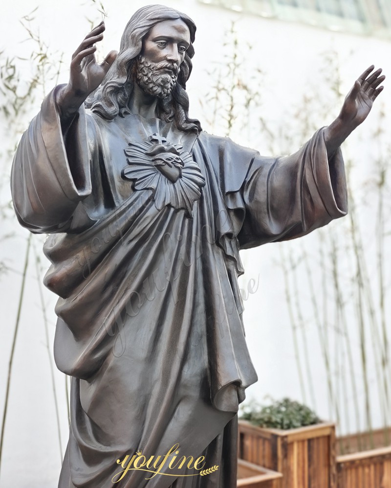 Sacred Heart Of Jesus Outdoor Statue detail