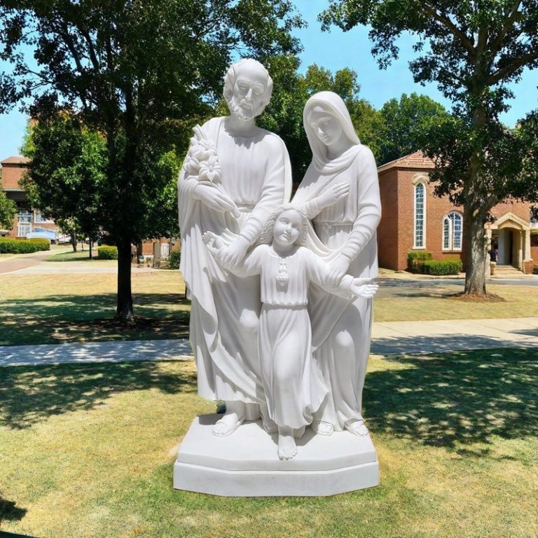 White holy family statue