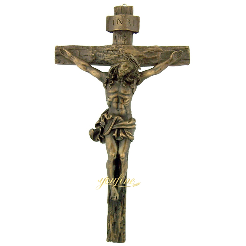 bronze Jesus on the cross statue