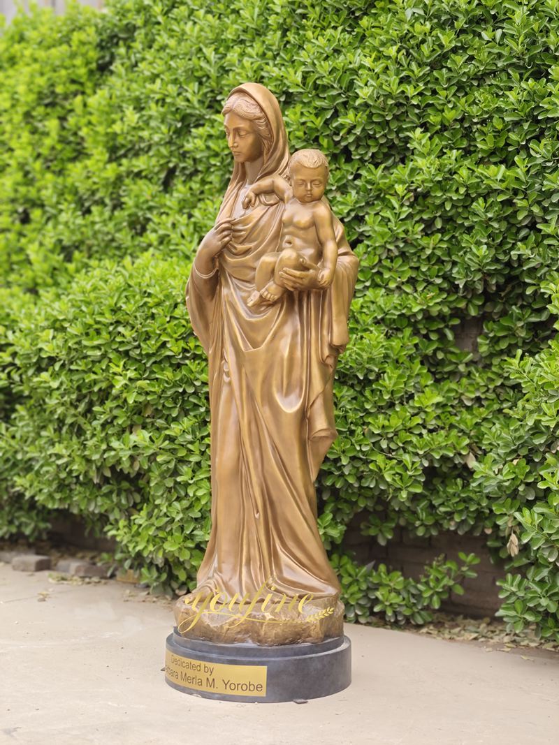 bronze Virgin Mary Statue with Jesus