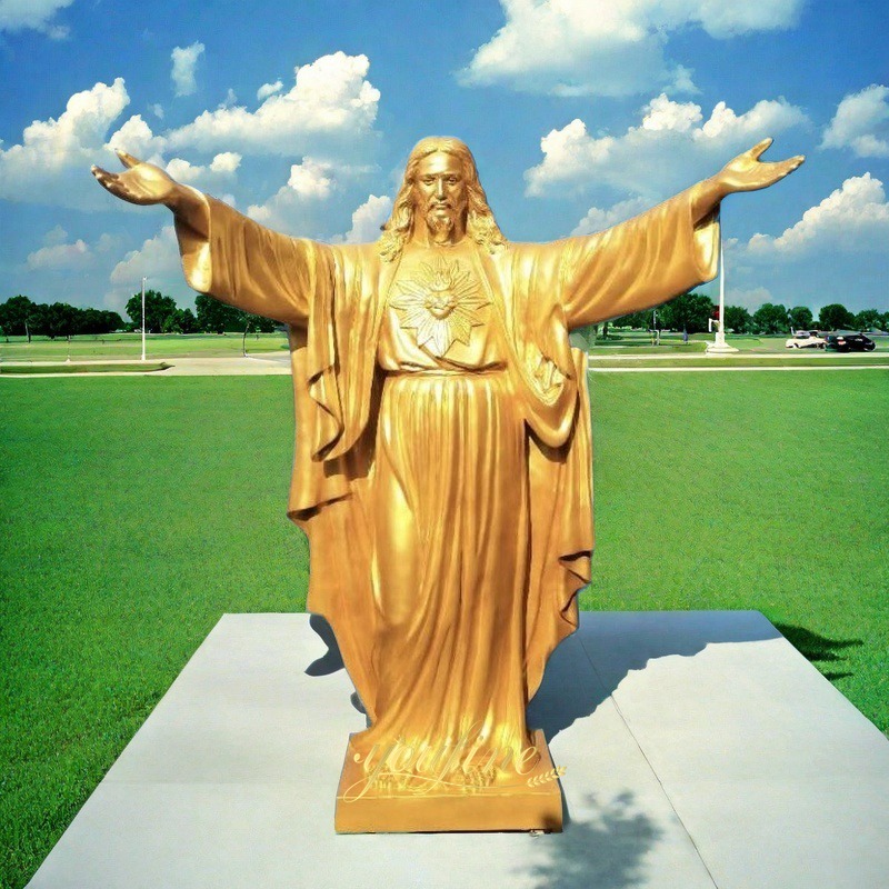 large bronze golden jesus sculpture