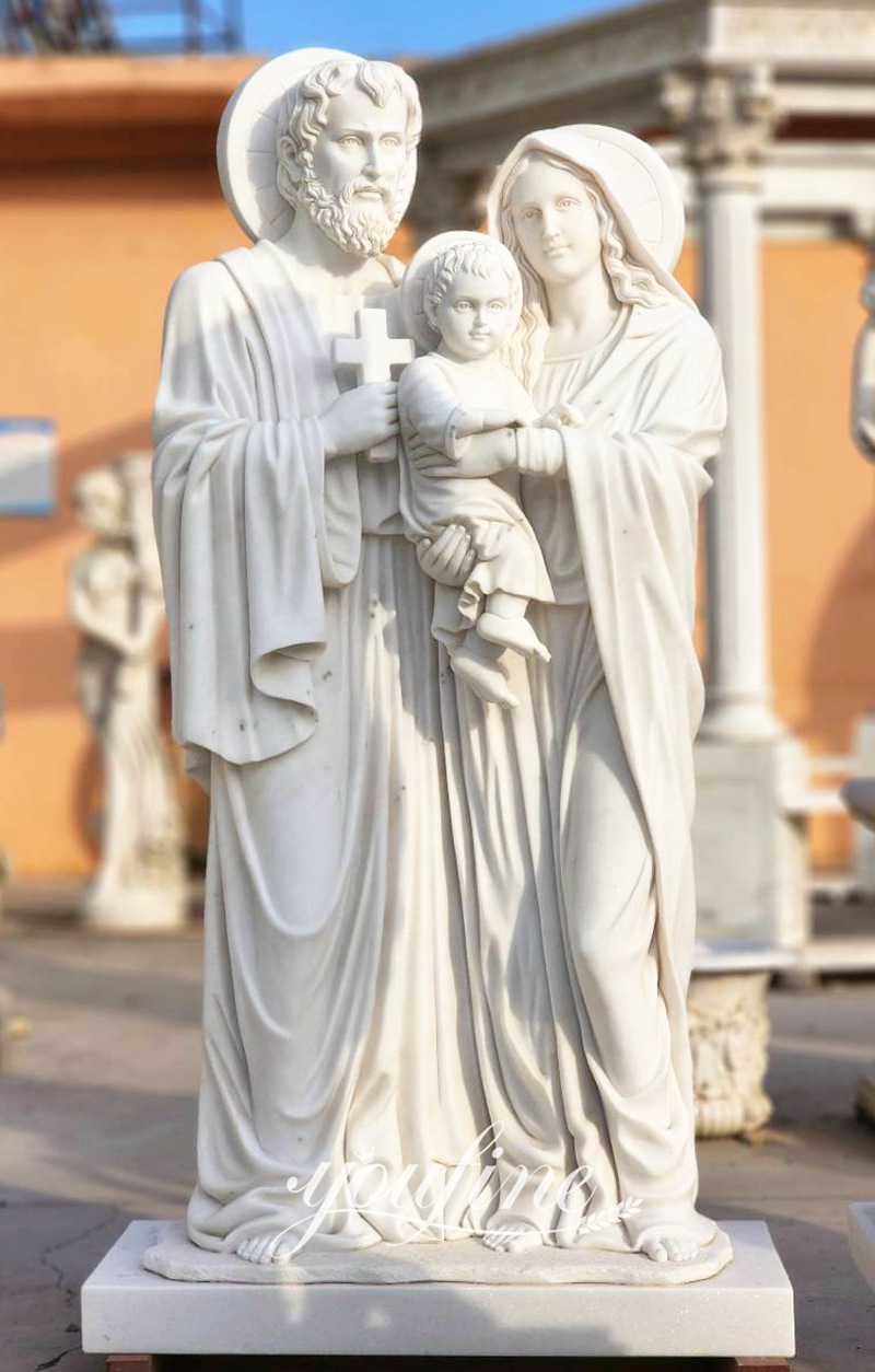 marble catholic statues holy family